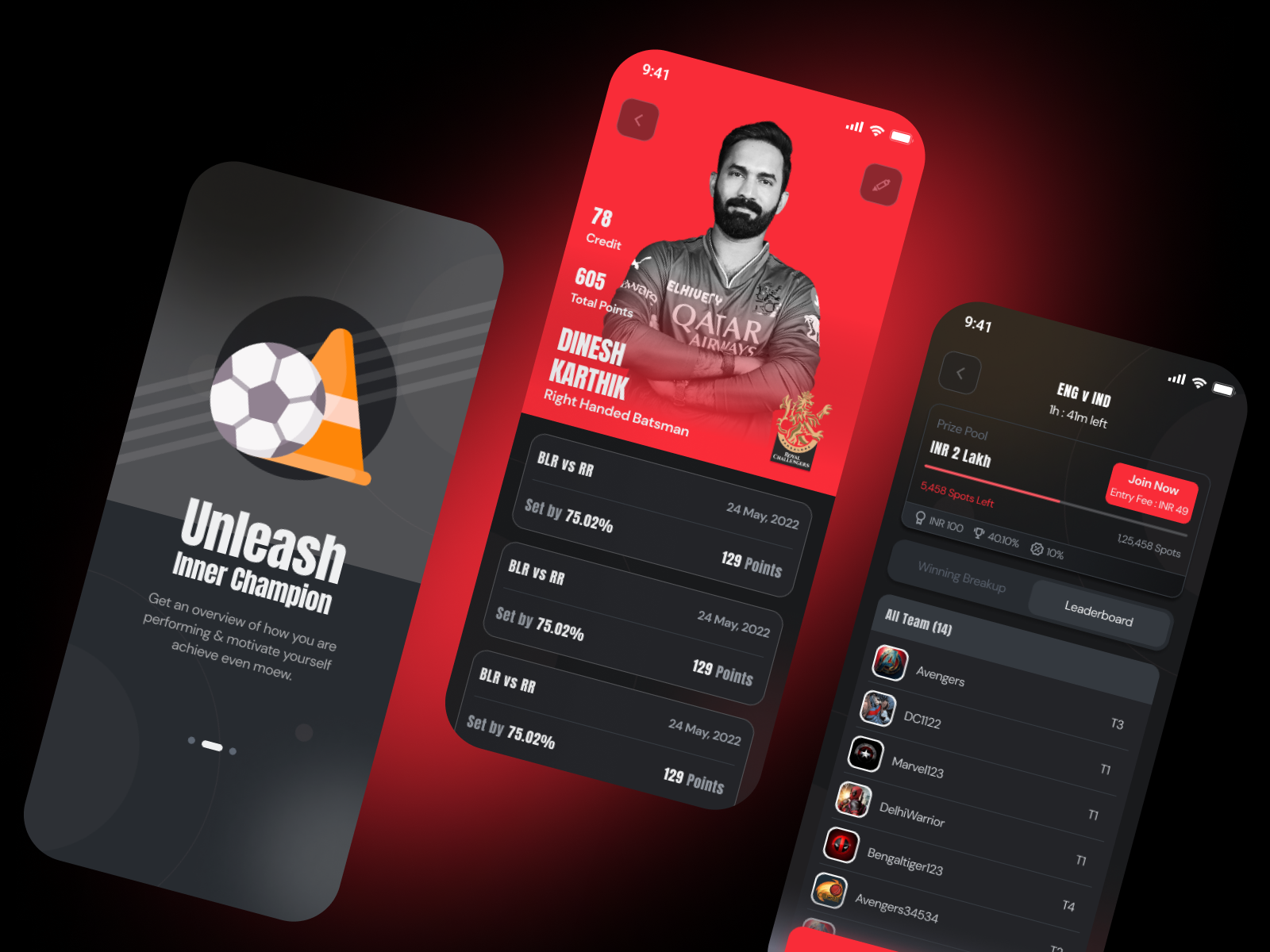 Champions League - Figma UI Kit for Sports App