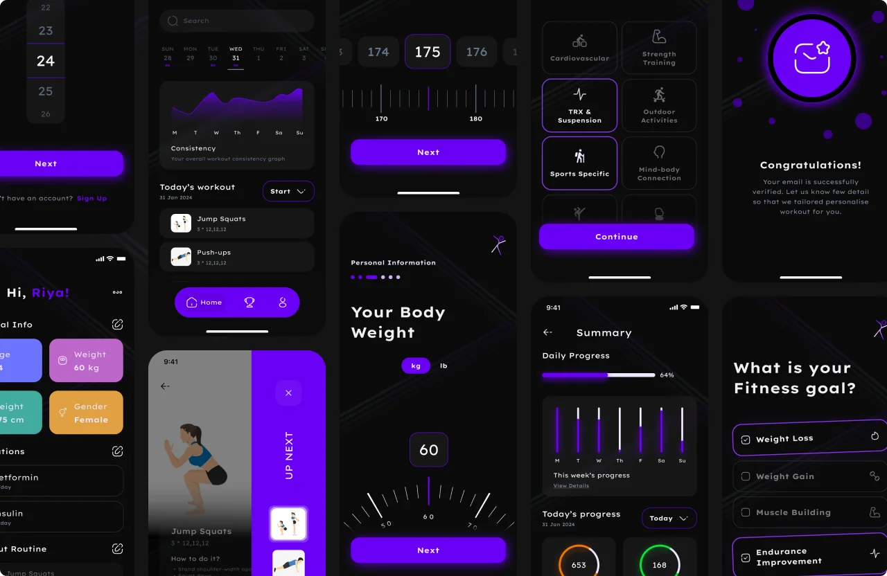 Stayfit - Figma UI Kit for AI  Fitness App